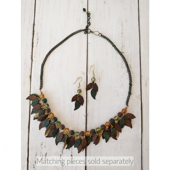 Vintage 90s Mixed Media Necklace Handmade Jewelry Upcycled Retro Cottagecore - Picture 13 of 14